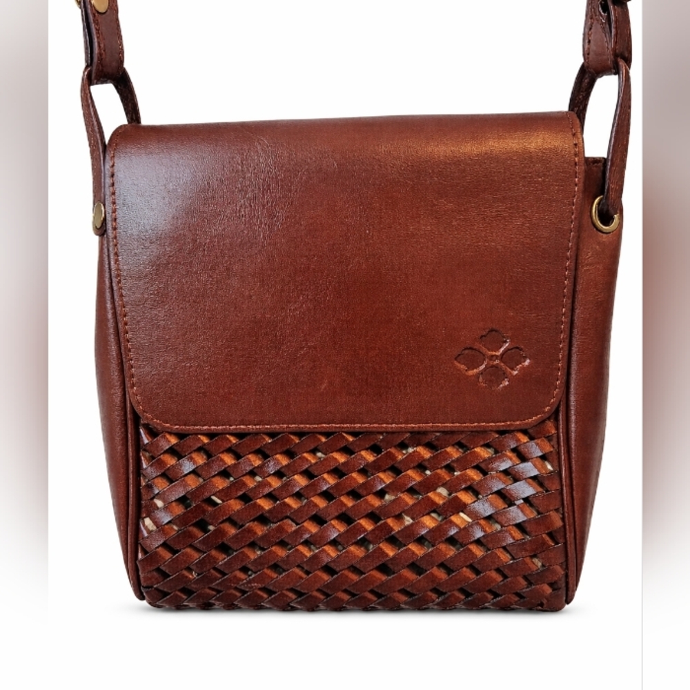 Patricia Nash Marissa Flap Brown Leather Crossbody Bag